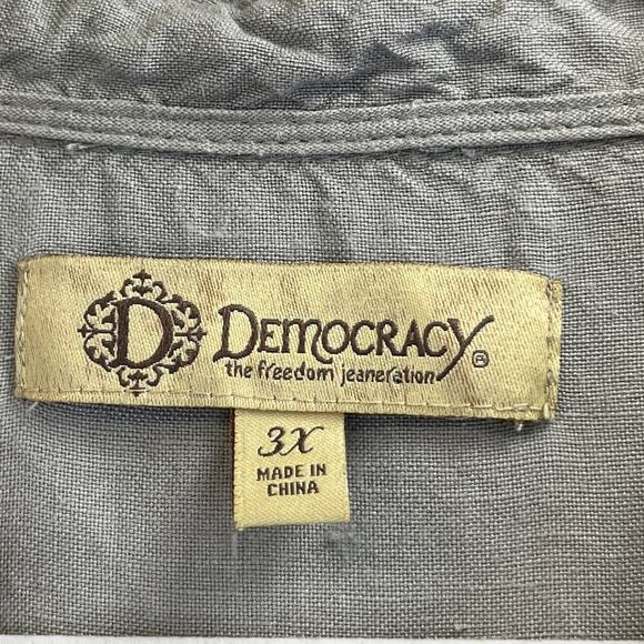Democracy Womens 3X Gray Linen Blend Long Sleeves Office Wear/Outdoors/Hiking - Picture 3 of 6
